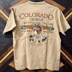 Vintage Single-Stitch Henley Colorado Shirt (Made in USA)